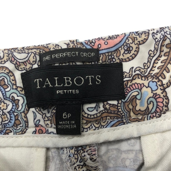 Talbots Petites Paisley Mid Rise Stretch The Perfect Crop Pants - Picture 9 of 12